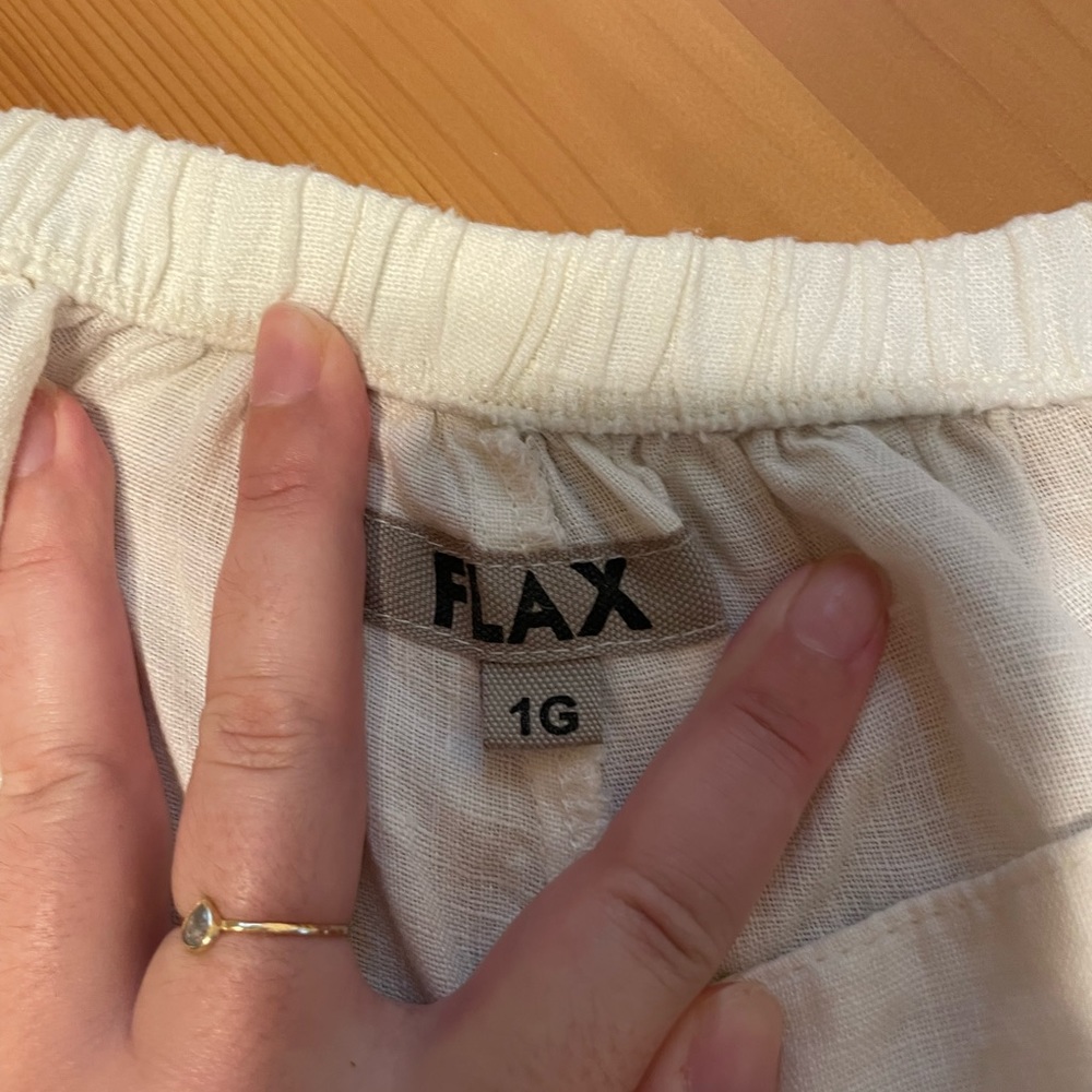 Flax white linen pants